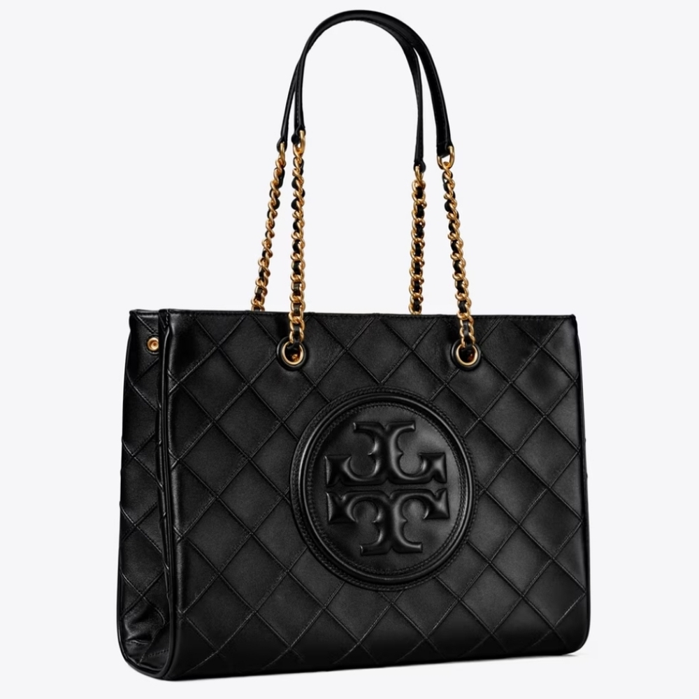 Tory Burch Large Soft Fleming Black Tote